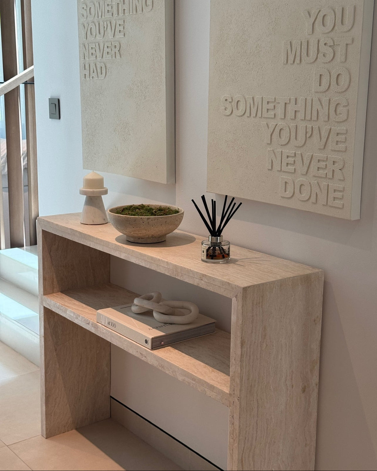 Oxford Travertine Console
