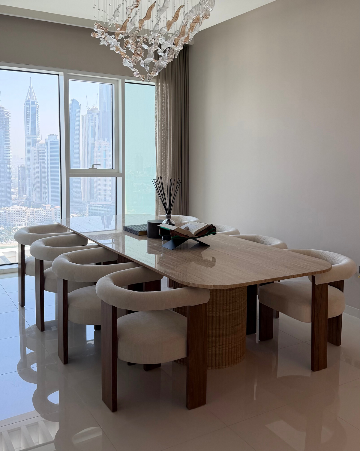 Belgravia Travertine Dining Table