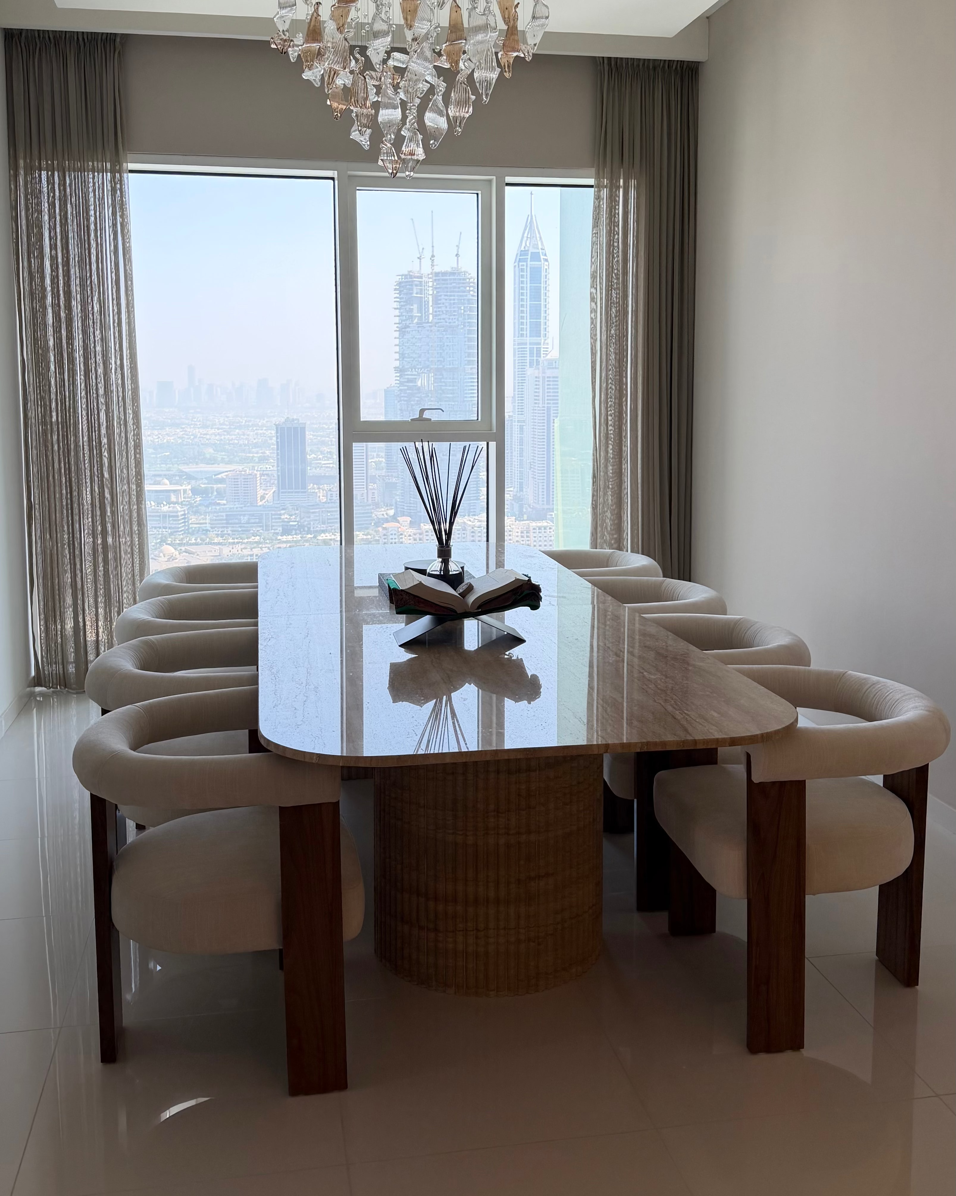 Belgravia Travertine Dining Table